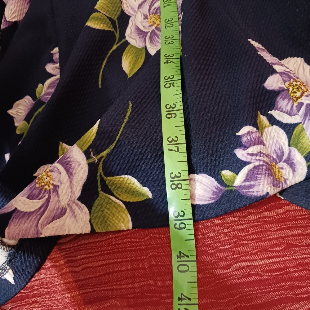 JESSICA HOWARD Navy Blue Floral Zip Short Sleeve Dress Women Sz 14W - Picture 11 of 12